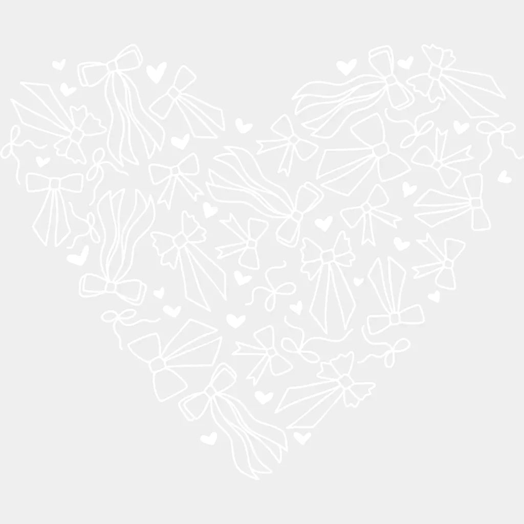 Ribbon Red And White Hearts - Valentine’s Day DTF Transfer Adult Unisex - S & M (10’’) / Light Color Design (See