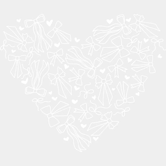 Ribbon Red And White Hearts - Valentine’s Day DTF Transfer Adult Unisex - S & M (10’’) / Light Color Design (See