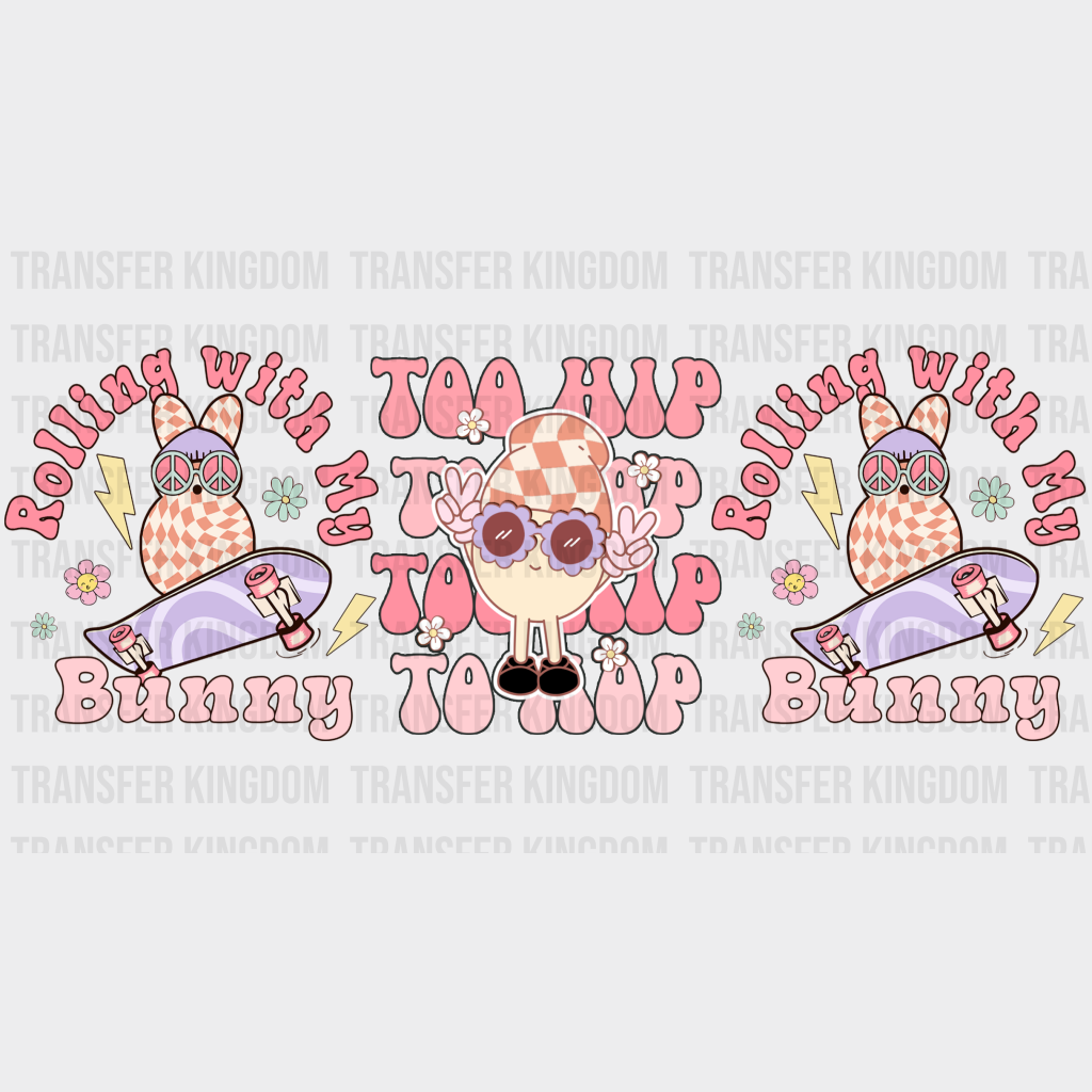 Rolling With My Bunny Easter UV DTF Transfer Cup Wrap UV DTF Sticker - Transfer Kingdom