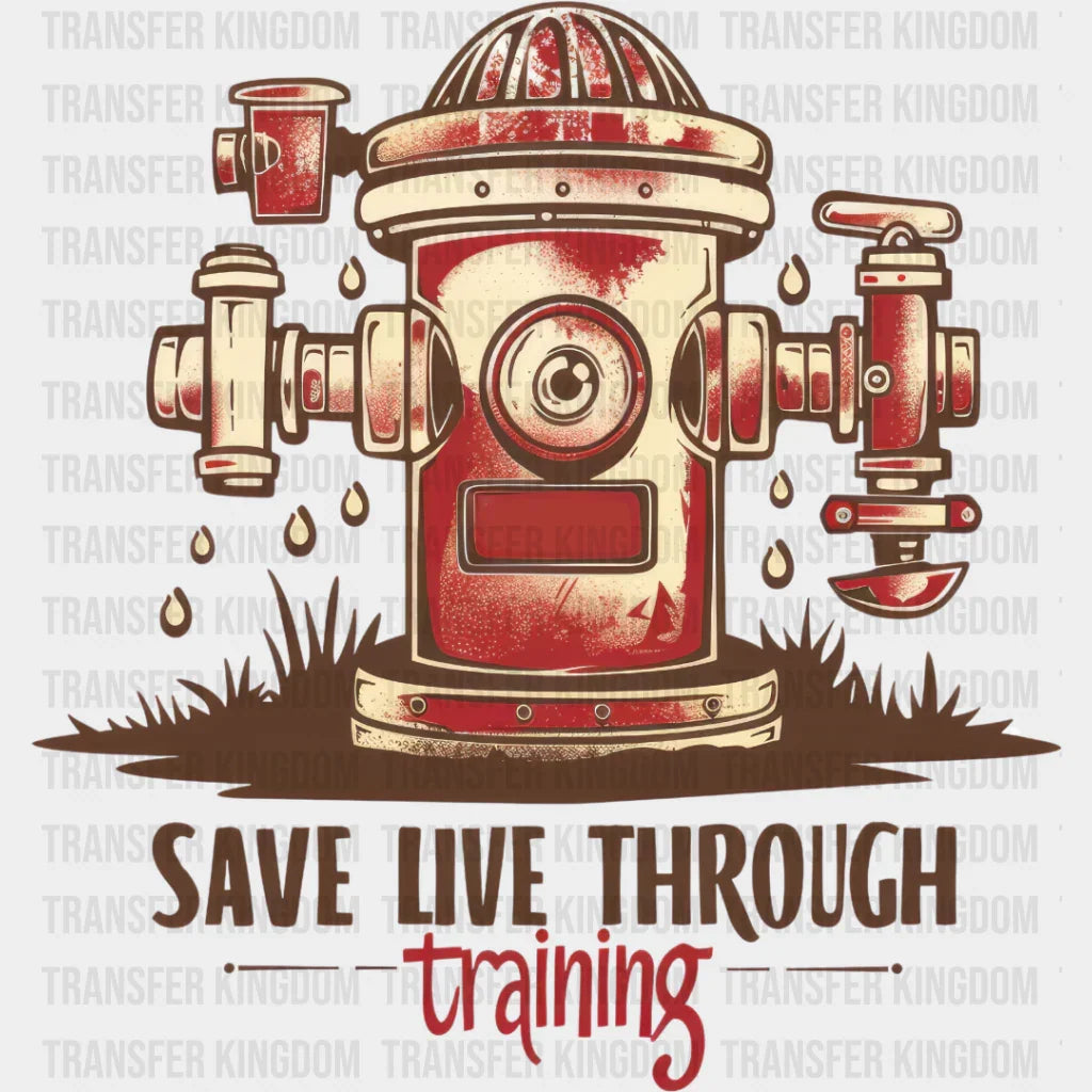 Save Live Through Training Fire Hydrant Design - Firefighter Dtf Heat Transfer
