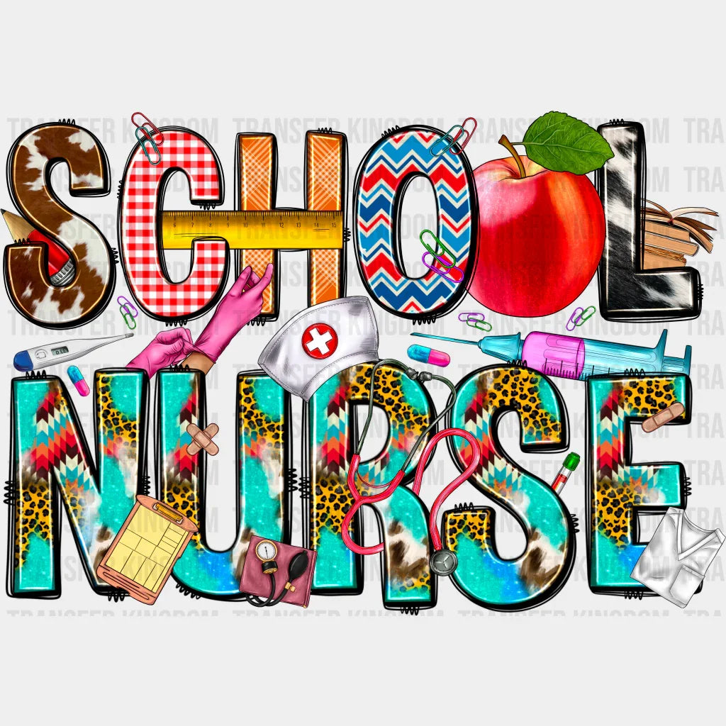 School Nurse Doodles Design - Dtf Transfers