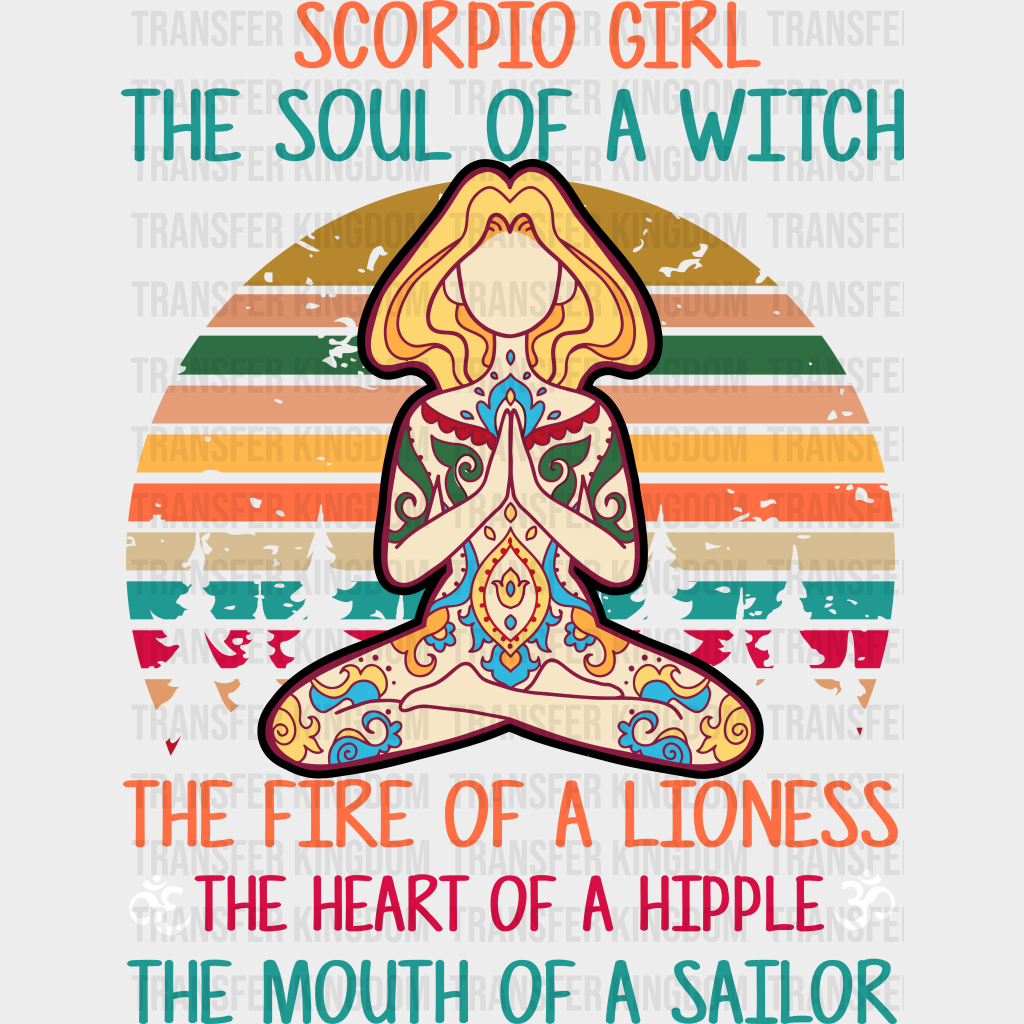 Scorpio Girl - Yoga Dtf Heat Transfer