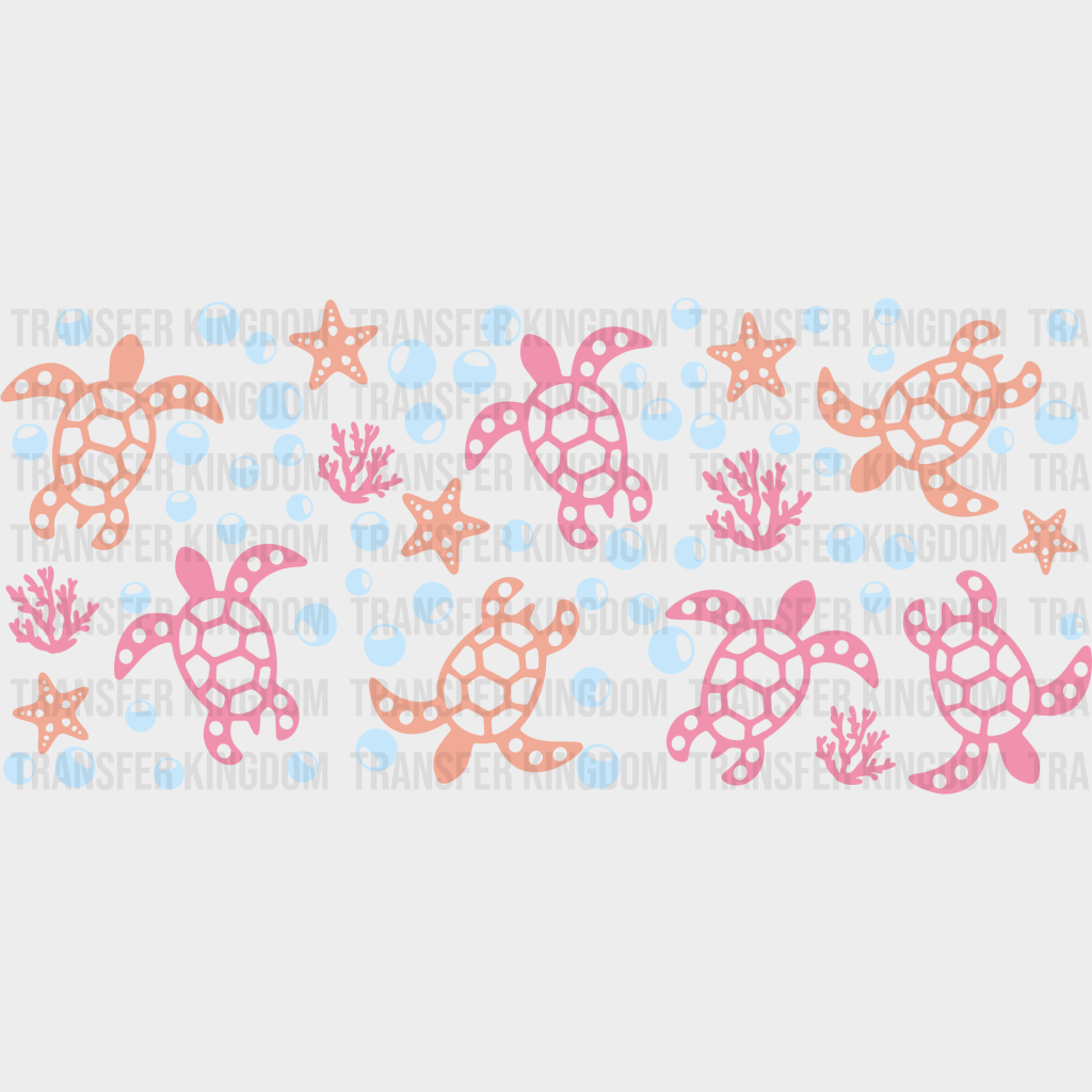 Sea Turtles Uv Dtf Transfer Cup Wrap Sticker