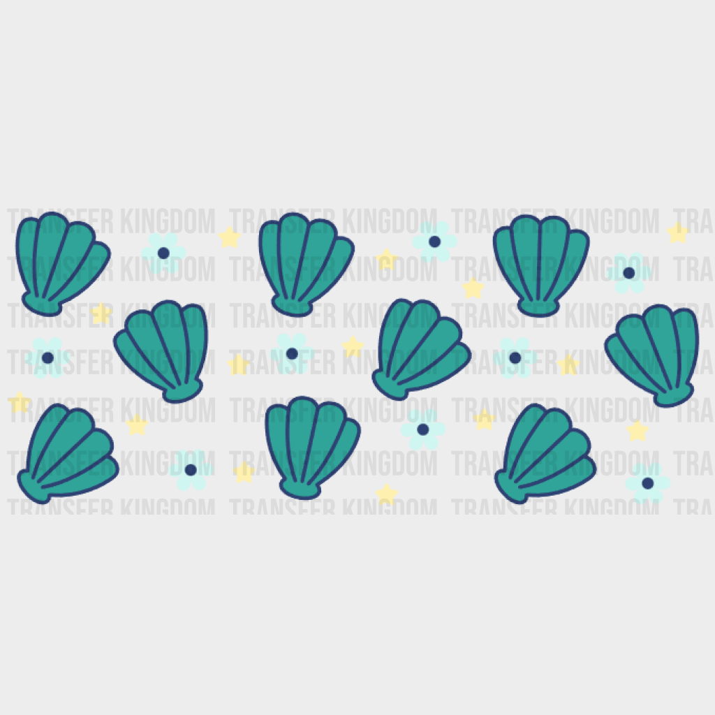 Shells And Flowers Uv Dtf Transfer Cup Wrap Sticker