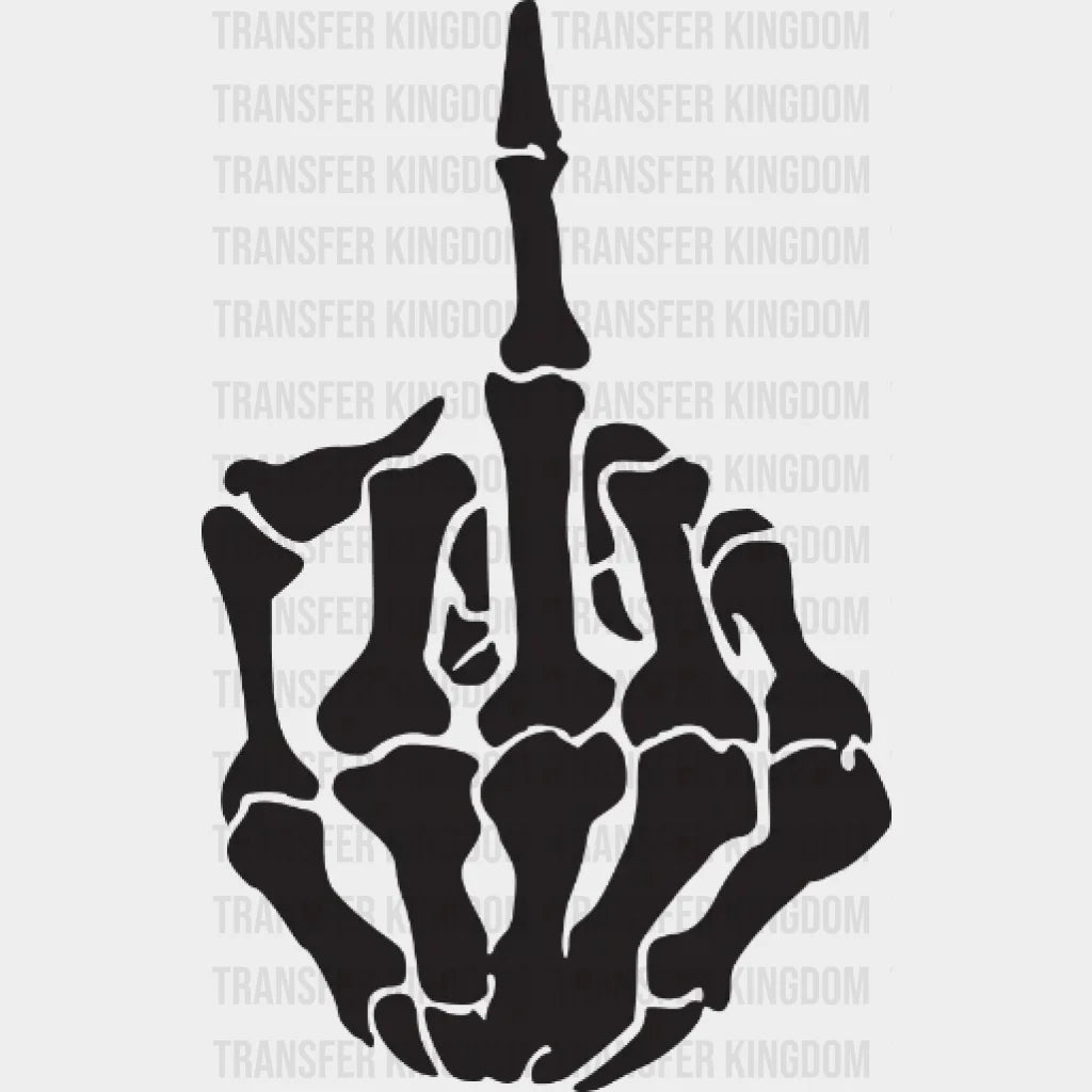 Skeleton Middle Finger Design - Dtf Heat Transfer