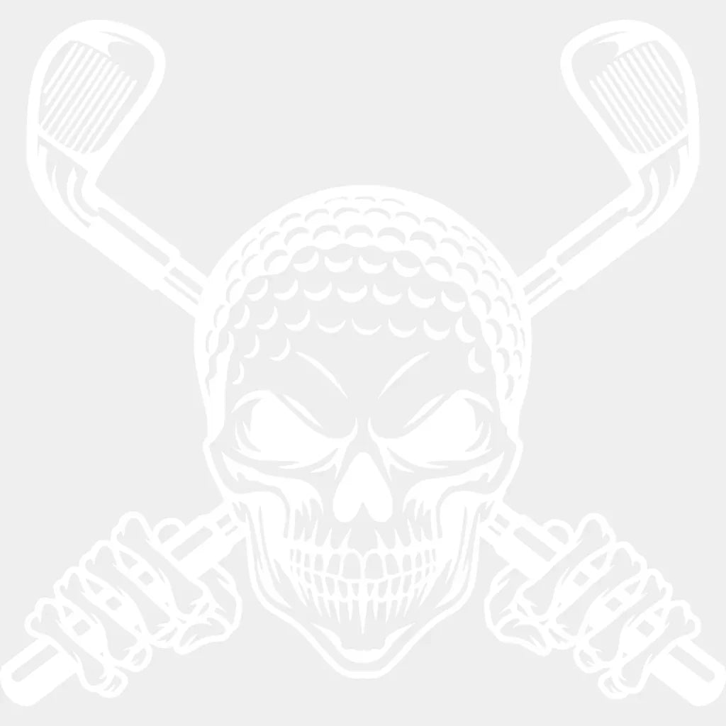 Skull Design - Golf DTF Transfer Adult Unisex - S & M (10’’) / Light Color Design (See Imaging)