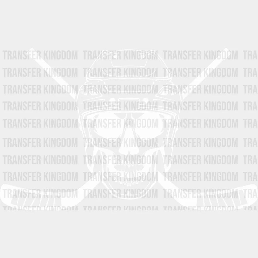 Skull Hockey Design - Dtf Heat Transfer Unisex S & M (10’’) / Light Color (See Imaging)