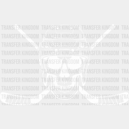 Skull Hockey Design - Dtf Heat Transfer Unisex S & M (10’’) / Light Color (See Imaging)