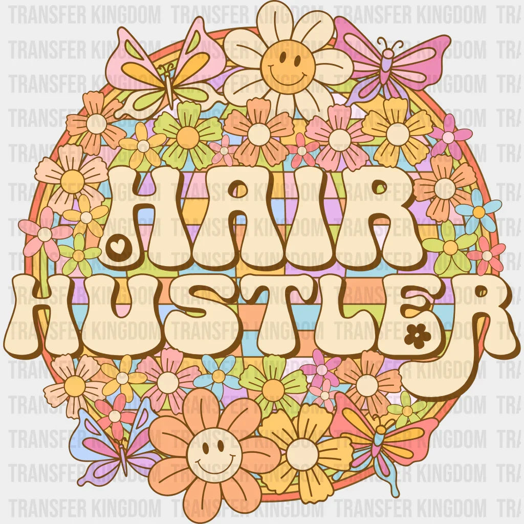 Smile Face Hair Hustler Design - Stylist Dtf Heat Transfer