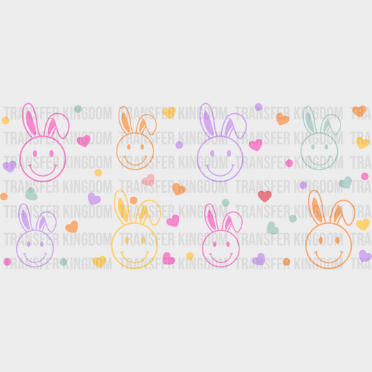 Smiley Bunnies - Easter Cup Wrap Uv Sticker Permanent Dtf Decal