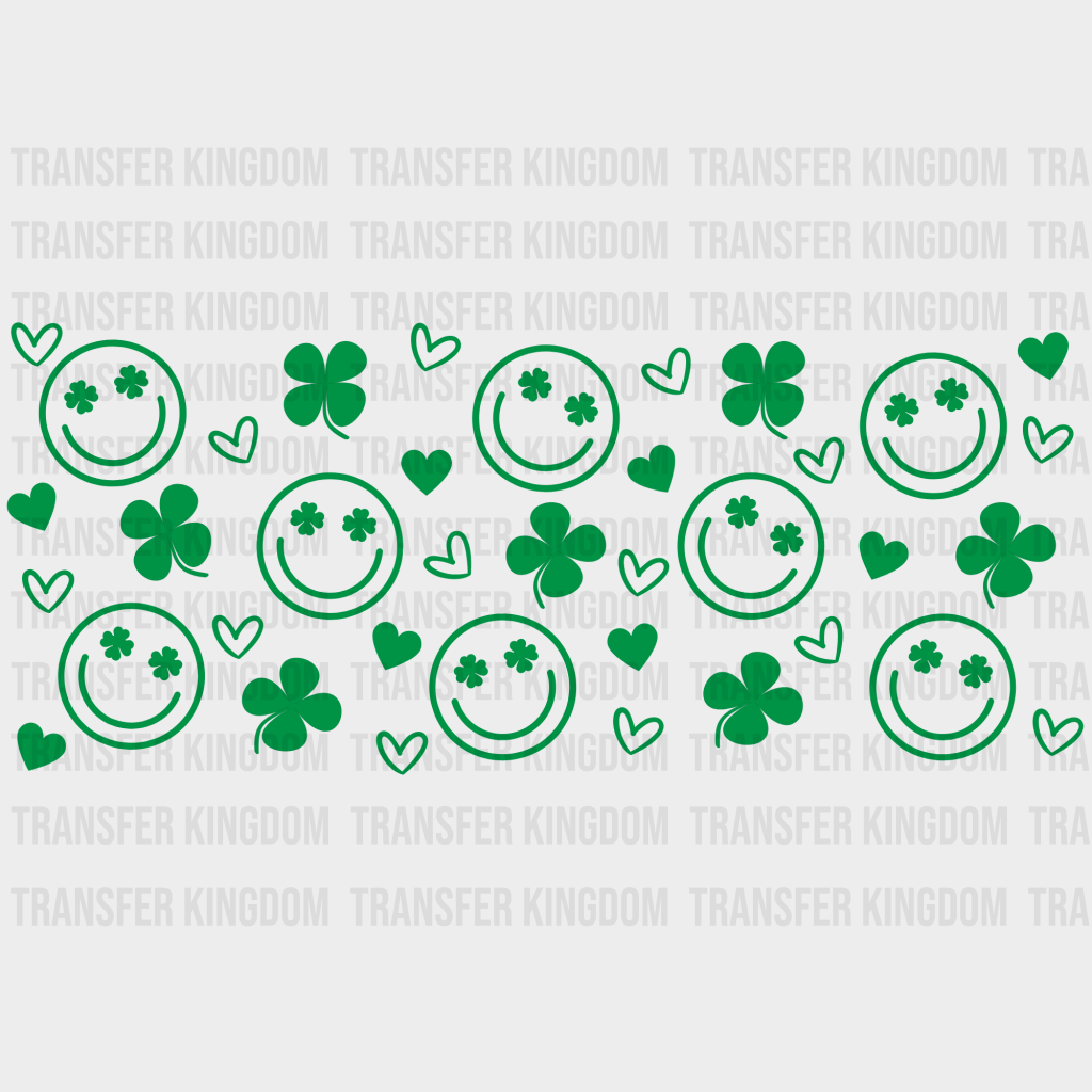 Smiley Four Leaf Clover Uv Dtf Transfer Cup Wrap Sticker