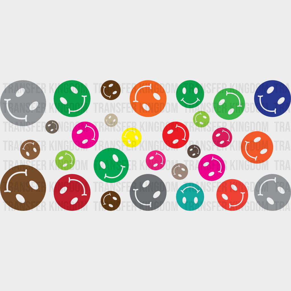 Smiley Uv Dtf Transfer Cup Wrap Sticker