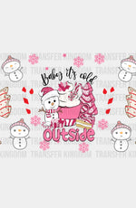 Snowman It’s Cold Outside - Christmas Cup Wrap Uv Sticker Permanent Dtf Decal