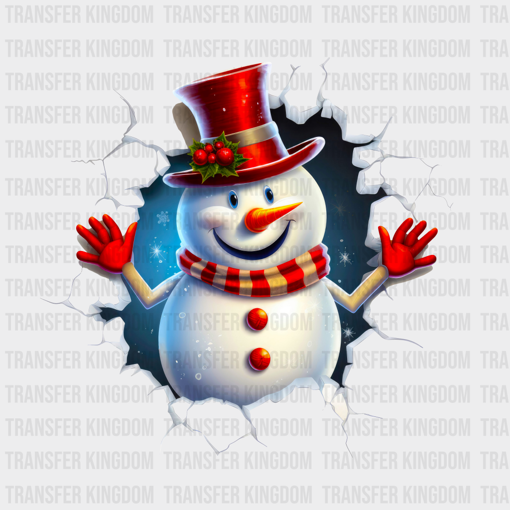 Snowman Skywall Christmas Design - Dtf Heat Transfer