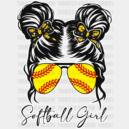 Softball Girl - Dtf Heat Transfer Unisex S & M (10’’) / Light Color Design (See Imaging)