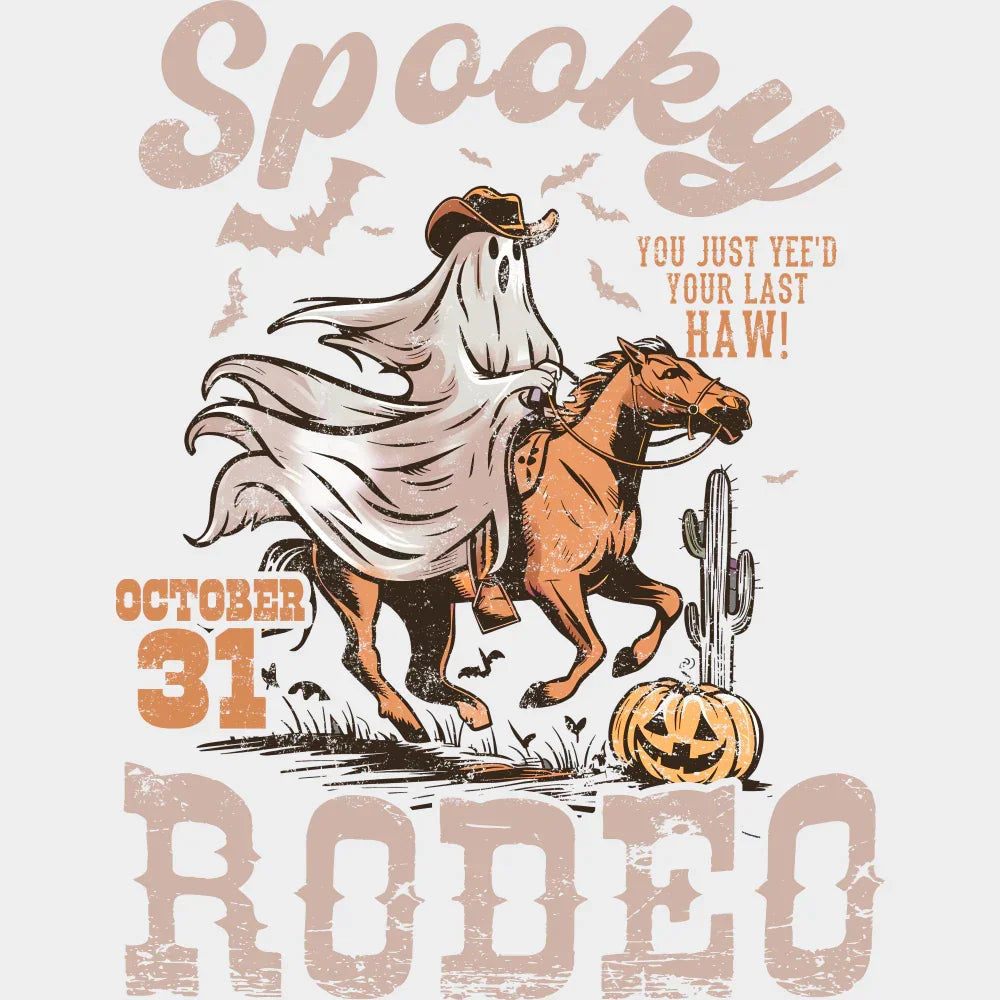 Spooky Rodeo - Halloween DTF Transfer Adult Unisex - S & M (10’’) / Light Color Design (See Imaging)