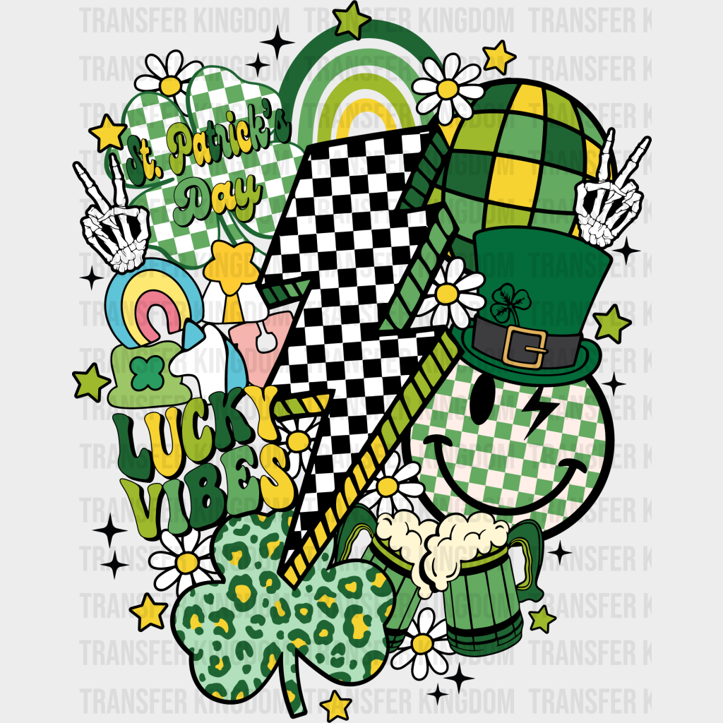 St. Patrick’s Doodles And Lightning - Dtf Heat Transfer