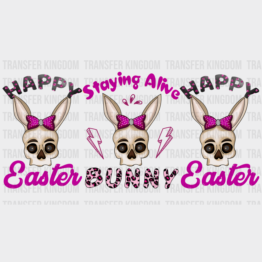 Staying Alive Bunny Easter UV DTF Transfer Cup Wrap UV DTF Sticker - Transfer Kingdom