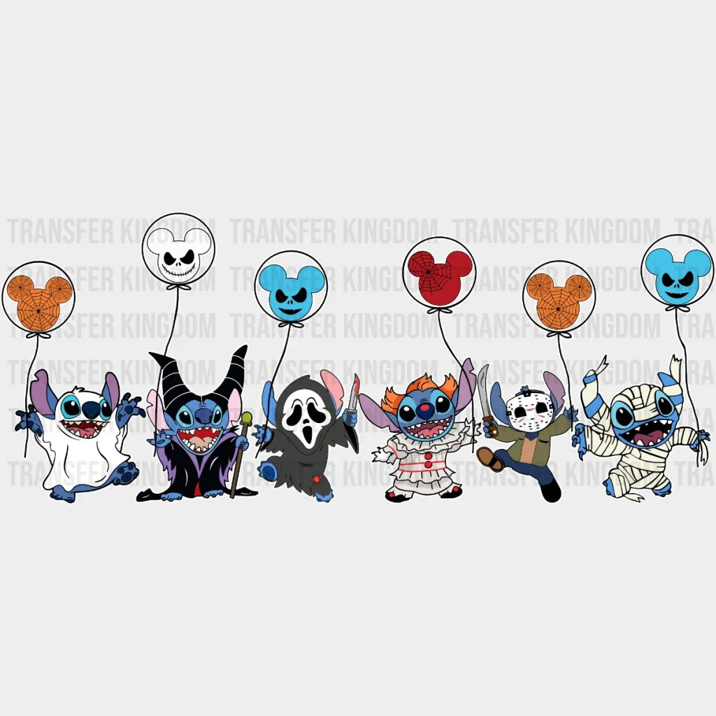 Stitch Pennywise - Jason Voorhees Scream With Mickey Head Balloons Horror Movie Characters Design