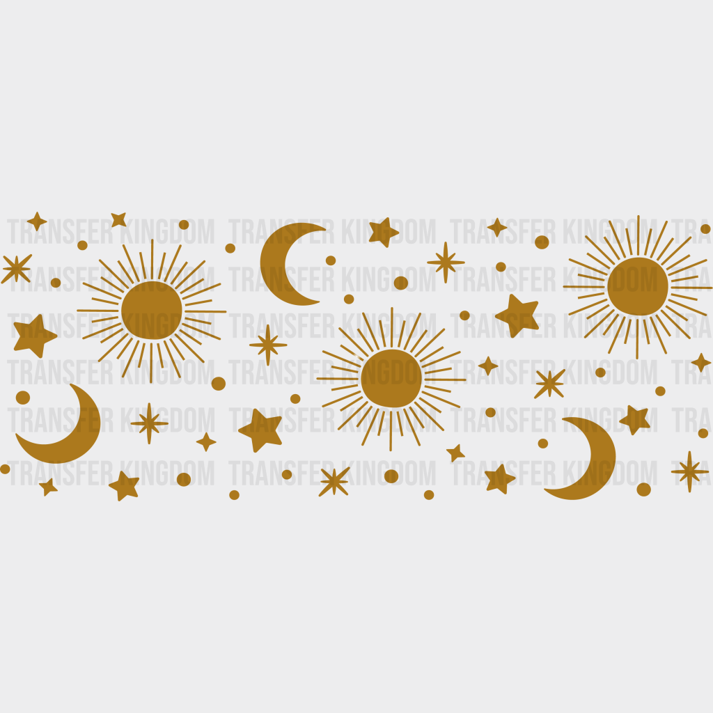 Sun And Moon Uv Dtf Transfer Cup Wrap Sticker