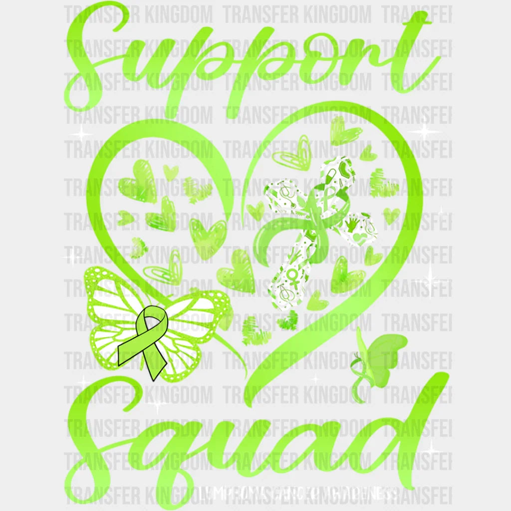 Support Squad Heart Design - Lymphoma Dtf Heat Transfer Unisex S & M (10’’) / Light Color See