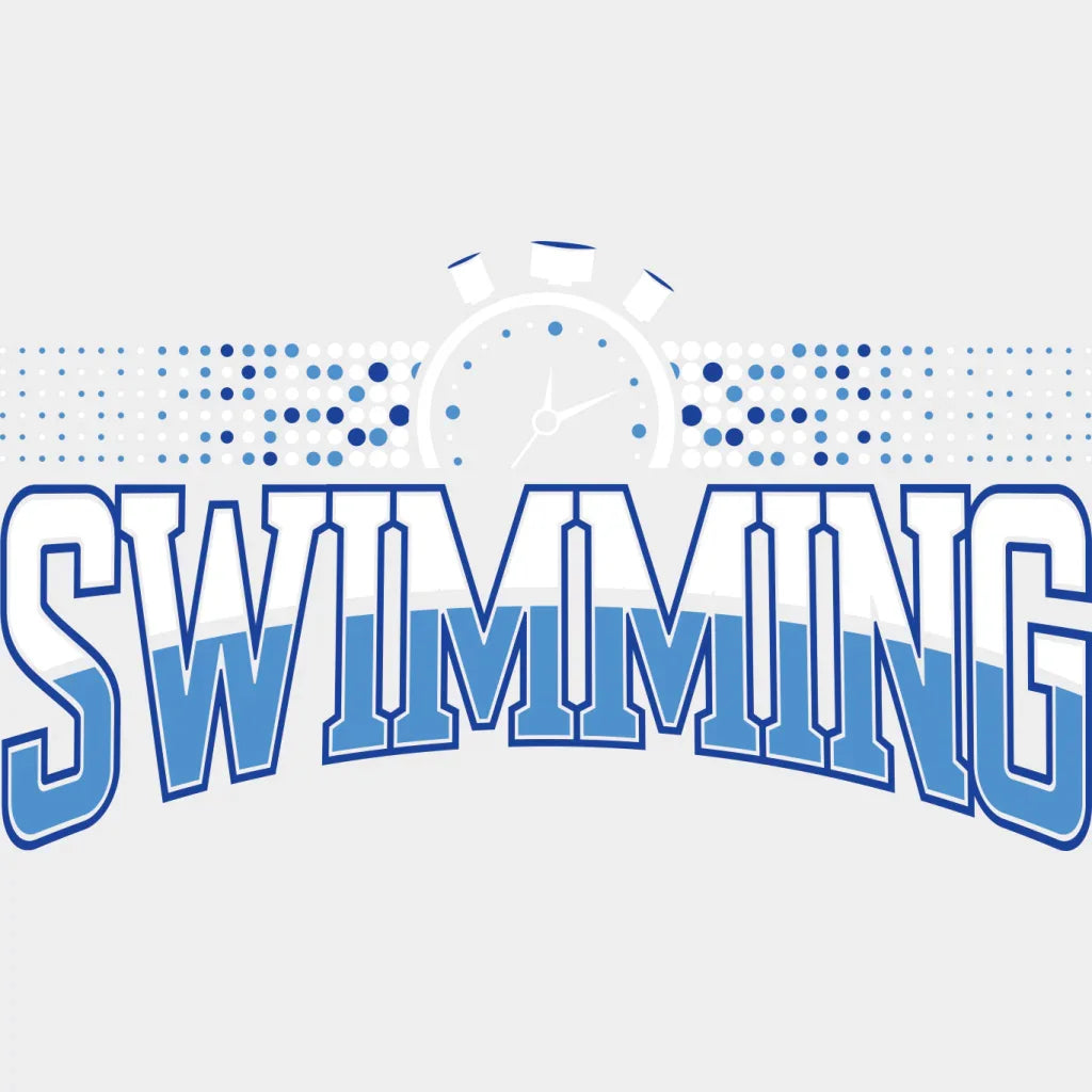 Swimming Stopwatch - Swimming DTF Transfer Adult Unisex - S & M (10’’) / Light Color Design (See Imaging)