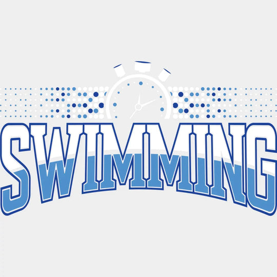 Swimming Stopwatch - Swimming DTF Transfer Adult Unisex - S & M (10’’) / Light Color Design (See Imaging)