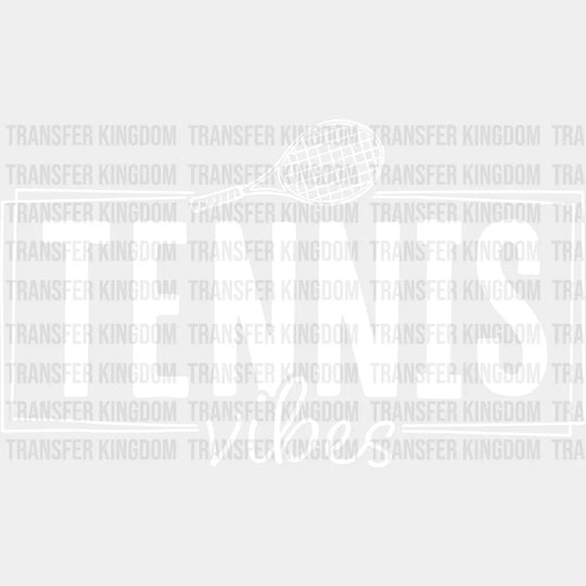 Tennis Vibes - Dtf Heat Transfer Unisex S & M (10’’) / Light Color Design (See Imaging)