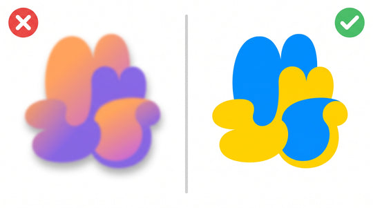 DTF artwork with drop shadow and gradient versus correct flat solid colours