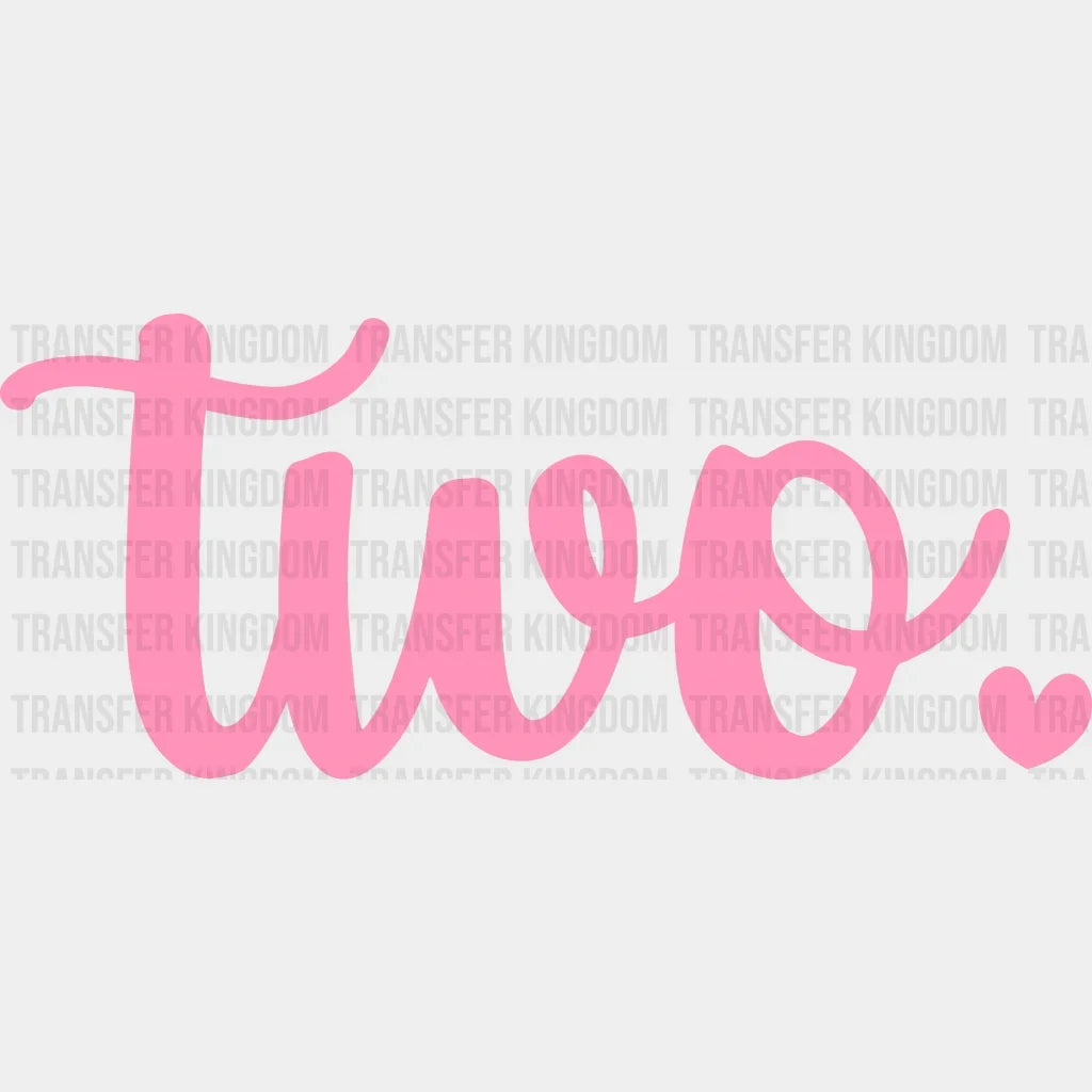Two With Heart - 2Th Birthday Girl Baby Girl Gift Youth Design Dtf Heat Transfer