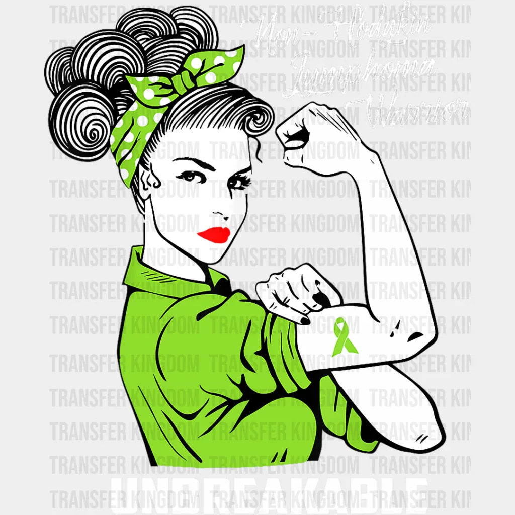Unbreakable Lymphoma Warrior - Dtf Heat Transfer Unisex S & M (10’’) / Light Color Design See