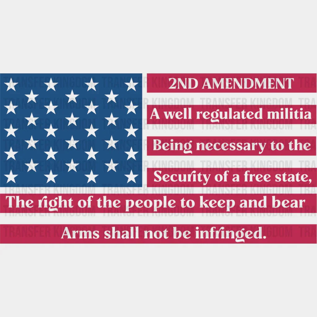 Us Flag 2Nd Amendment Design - Military Dtf Heat Transfer