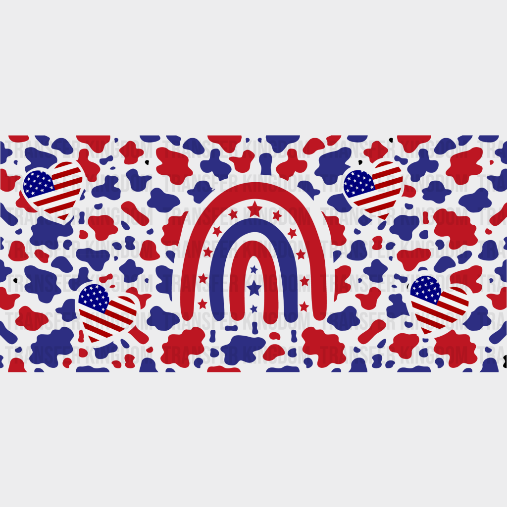 Usa Rainbow Uv Dtf Transfer Cup Wrap Sticker