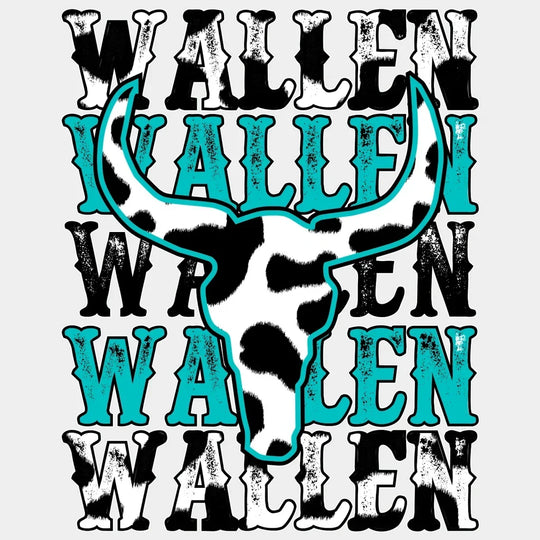 Wallen Bull Skull Design - Dtf Heat Transfer