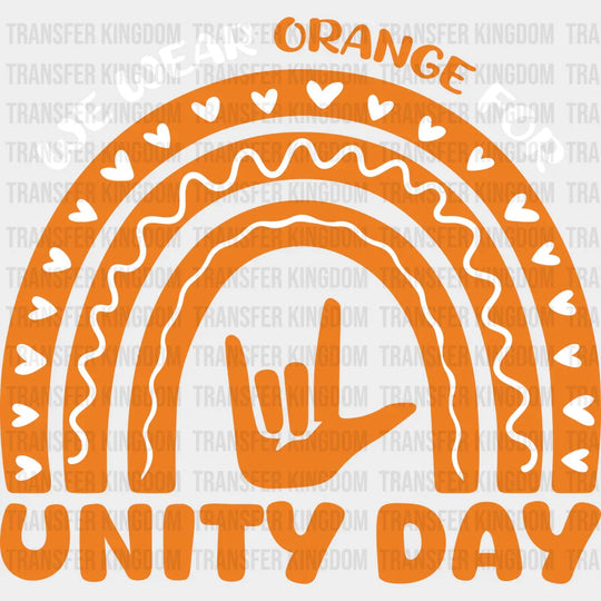 We Wear Orange For Unity Day - Anti Bullying Iron On Dtf Transfer Unisex S & M (10’’) / Light