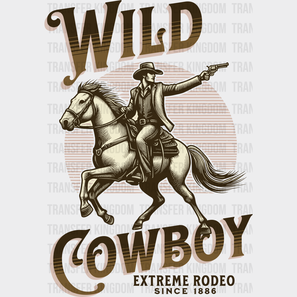 Wild Cowboy Extreme Rodeo Design - Dtf Transfers