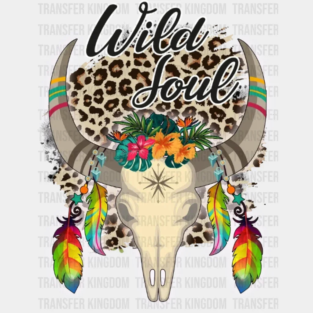 Wild Soul Skull Leopard Dtf Transfer