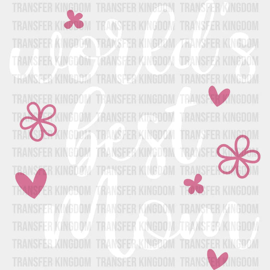 Worlds Best Mom Floral - New Cute Design Dtf Heat Transfer Unisex S & M (10’) / Light Color (See