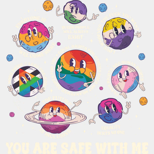 You Are Safe With Me - Gay DTF Transfer Adult Unisex - S & M (10’’) / Light Color Design (See Imaging)