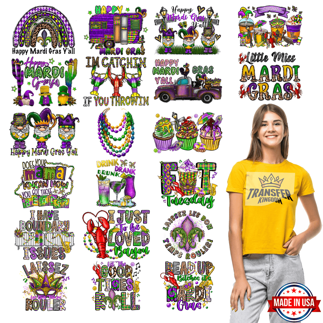 Mardi Gras Premade Gang sheet #23 - transfer-kingdom