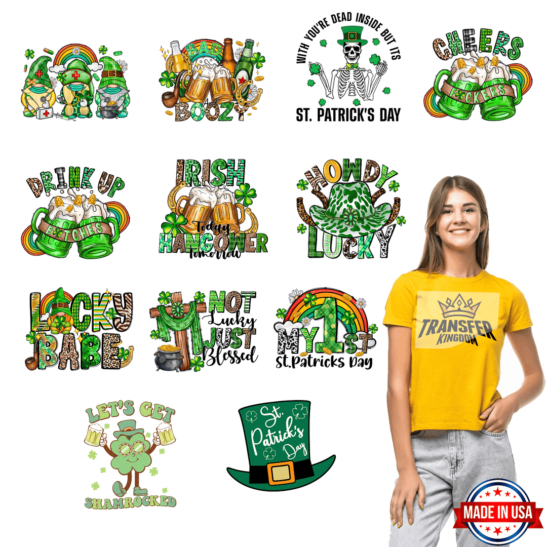 St. Patrick's Day Premade Gang sheet - 12 PCS 10 INCH - transfer-kingdom