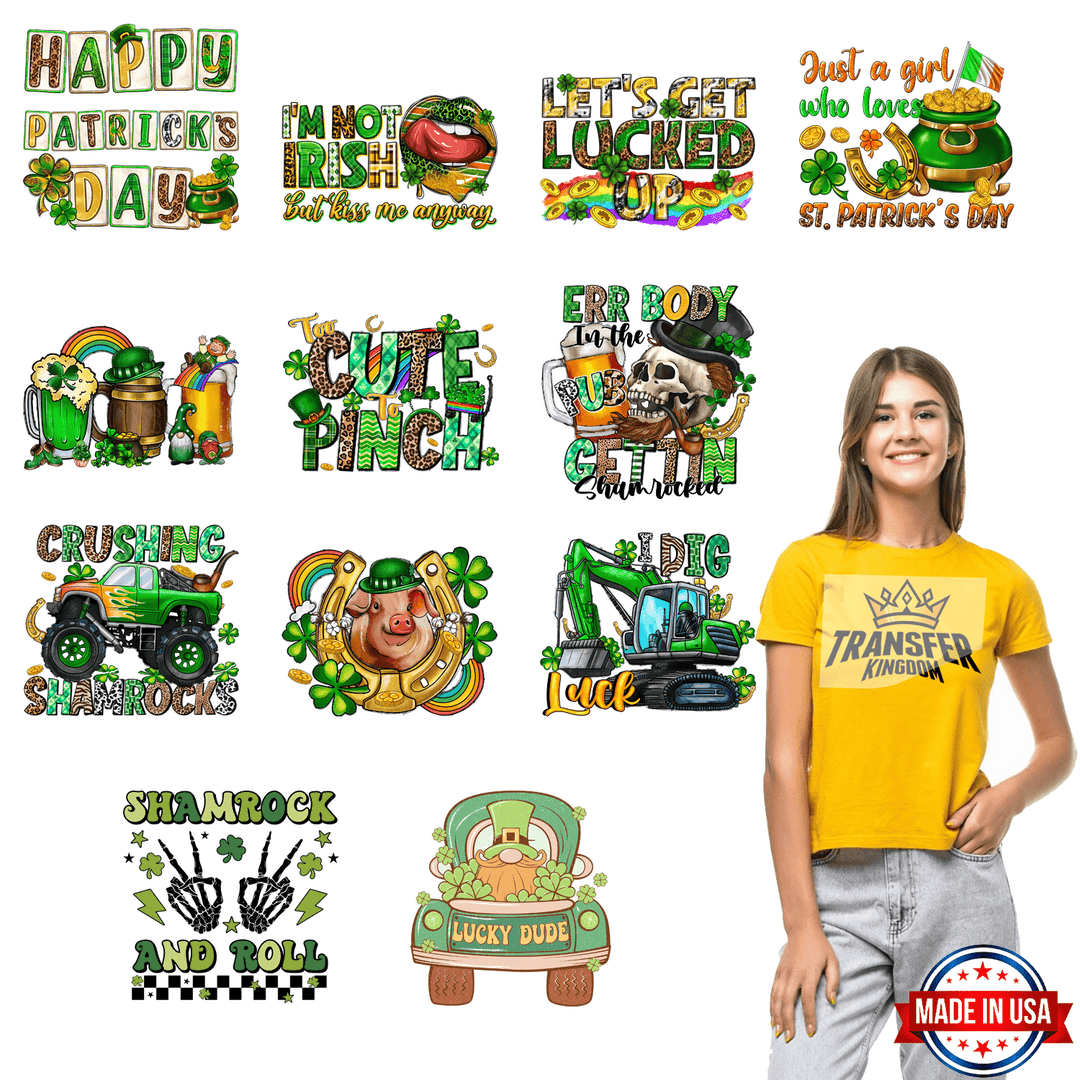 St. Patrick's Day Premade Gang sheet - 12 PCS 10 INCH - transfer-kingdom