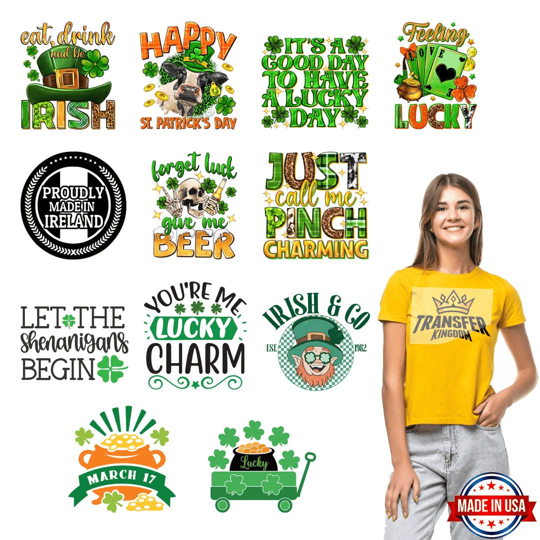 St. Patrick's Day Premade Gang sheet - 12 PCS 10 INCH - transfer-kingdom