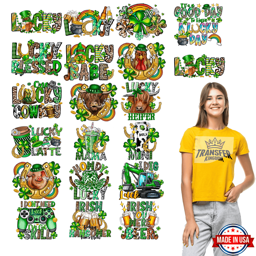 St. Patrick's Day Premade Gang sheet - 20 PCS 10 INCH - transfer-kingdom