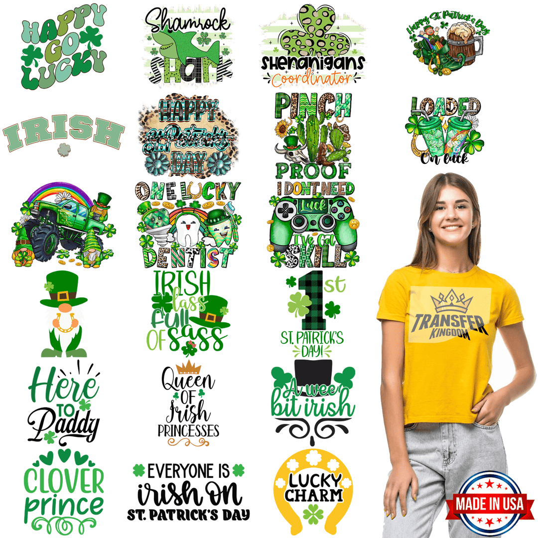 St. Patrick's Day Premade Gang sheet - 20 PCS 10 INCH - transfer-kingdom