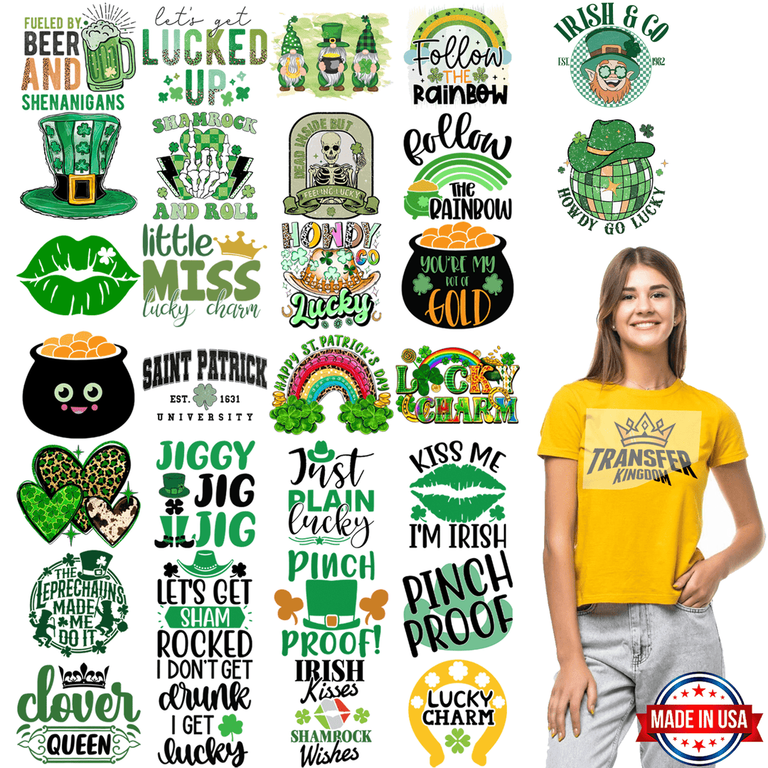 St. Patrick's Day Premade Gang sheet - 30 PCS 10 INCH - transfer-kingdom