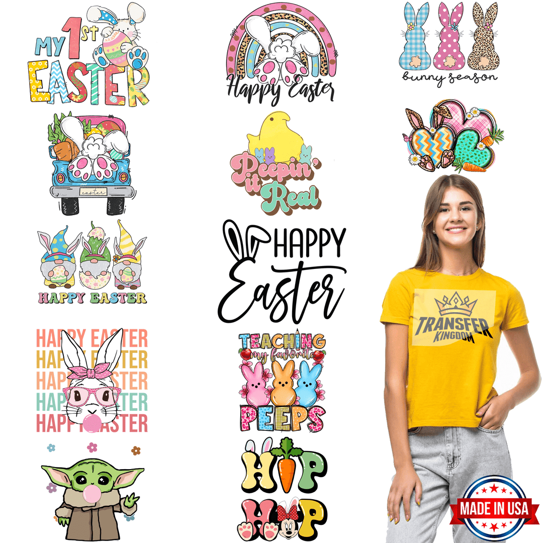 EASTER Premade Gang sheet - 12 PCS 10 INCH - transfer-kingdom