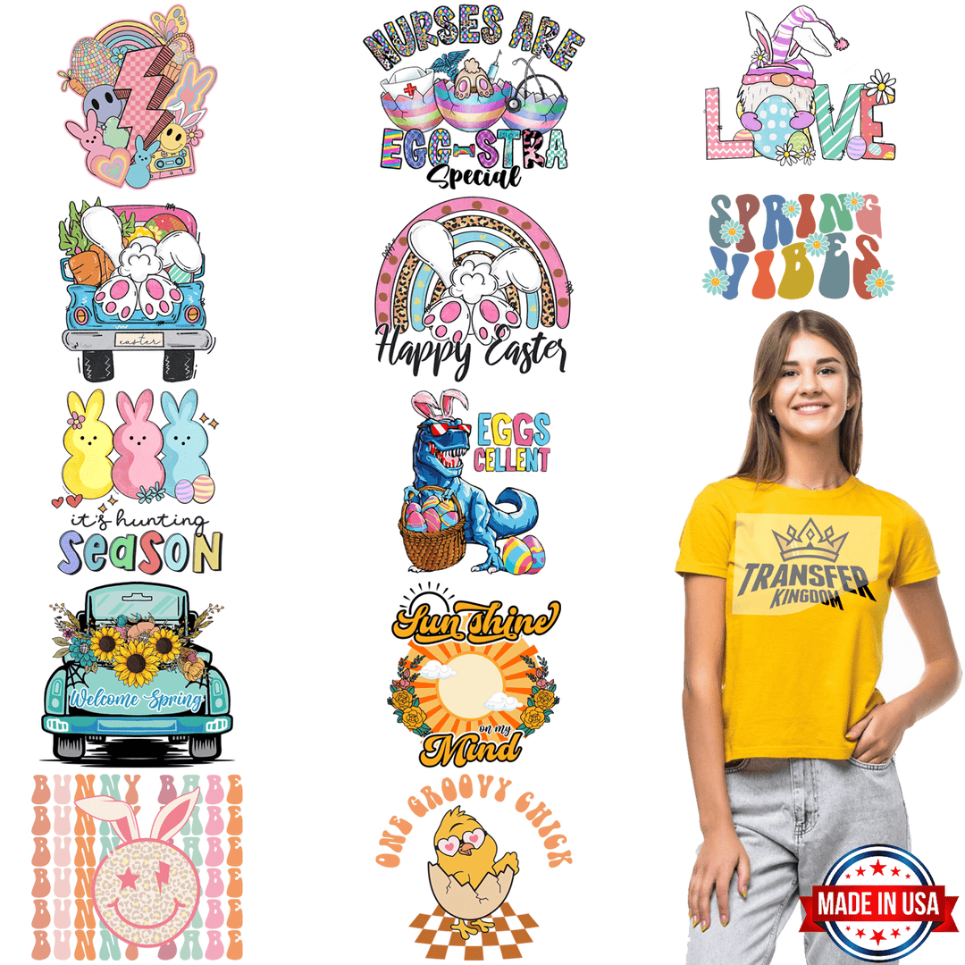 EASTER Premade Gang sheet - 12 PCS 10 INCH - transfer-kingdom