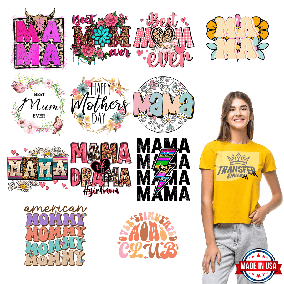 Mother's Day - Premade Gang sheet - 12 PCS 10 INCH - Transfer Kingdom