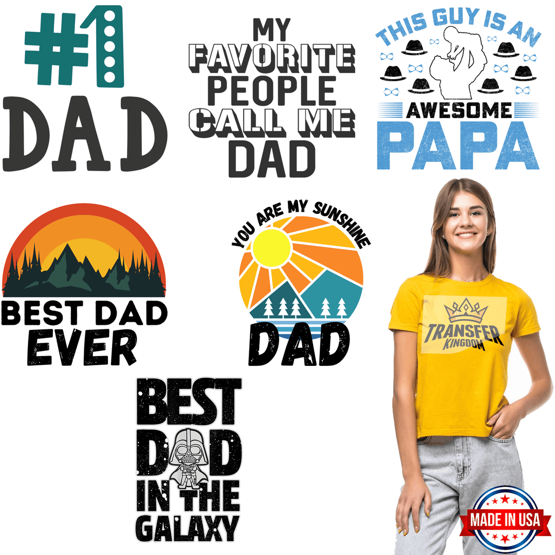 Father's Day -Premade Gang sheet - 6 PCS 10 INCH - Transfer Kingdom